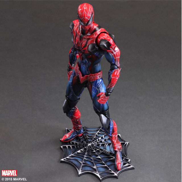 Spider-Man Play Arts Kai Marvel Variant Figure on Base