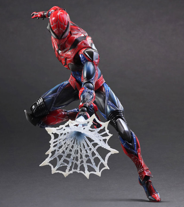 Square-Enix Play Arts Kai Marvel Spider-Man Figure with Webbing