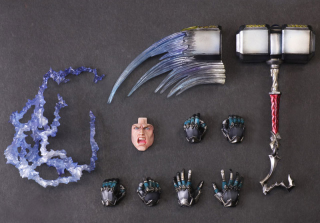 Thor Play Arts Kai Accessories Mjolnir Hammer Hands Effects Pieces