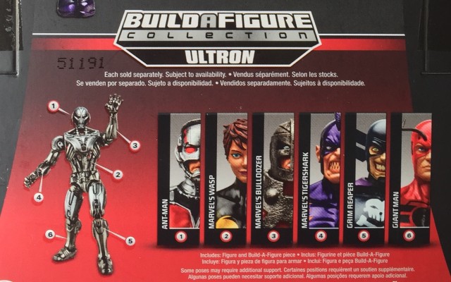 Parts Breadown for Marvel Legends Ultron Prime Series Pieces