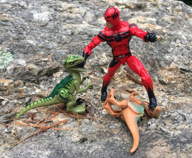 Giant-Man Marvel Legends Ant-Man Series Figure vs. LEGO Raptors