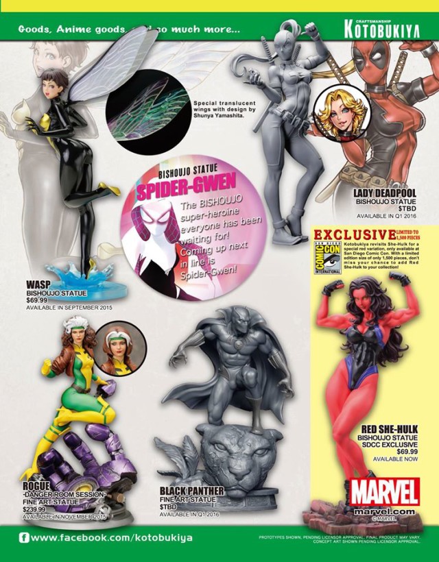 Kotobukiya San Diego Comic Con 2015 Catalog Bishoujo Spider-Gwen