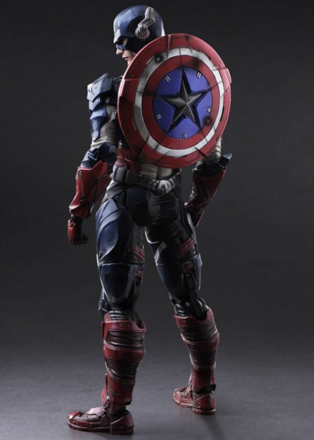 Captain America Play Arts Marvel Variant Figure with Shield on Back