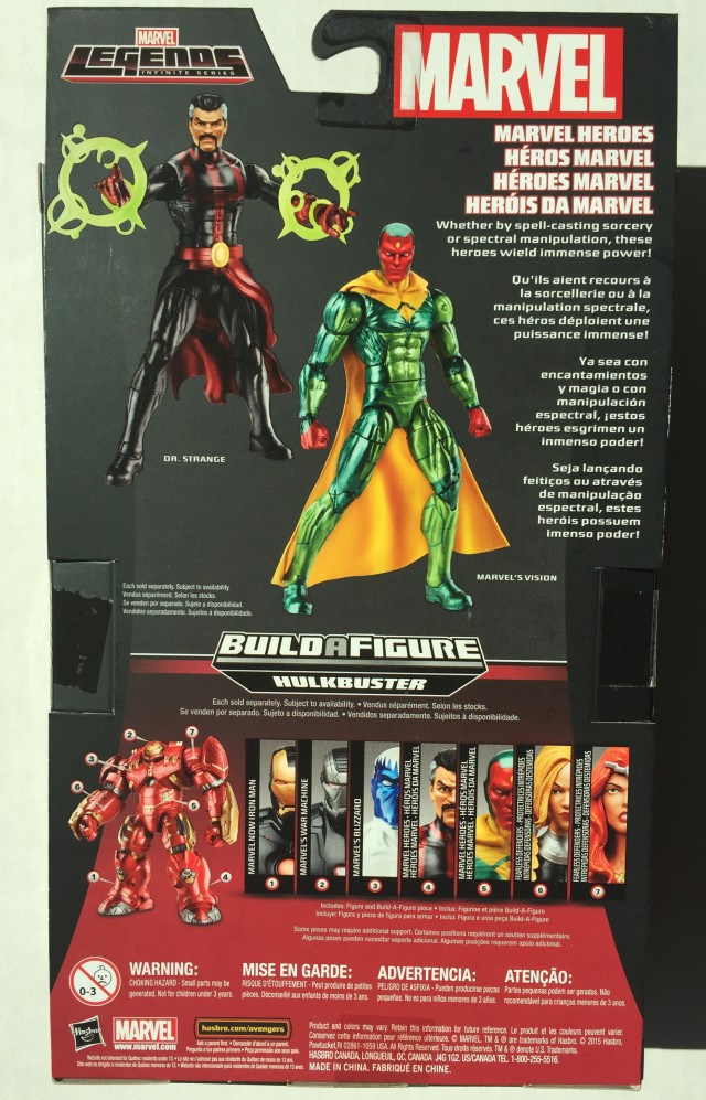 Back of Box Marvel Legends 2015 The Vision