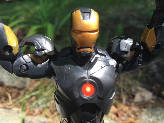 Marvel Legends Avengers Iron Man Black and Gold Figure Close-Up