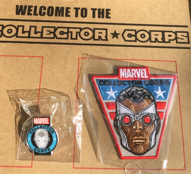 August 2015 Marvel Collector Corps Pin Patch Falcon Iron Man