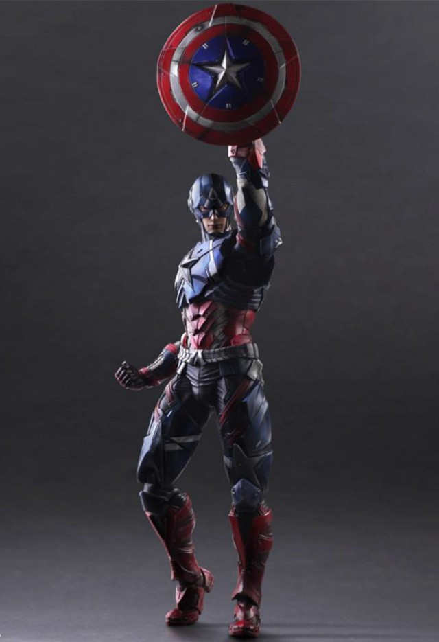 Play Arts Captain America Figure Raising Shield