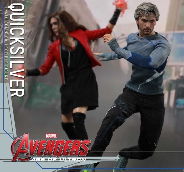 Quicksilver Hot Toys Figure with Scarlet Witch MMS Sixth Scale