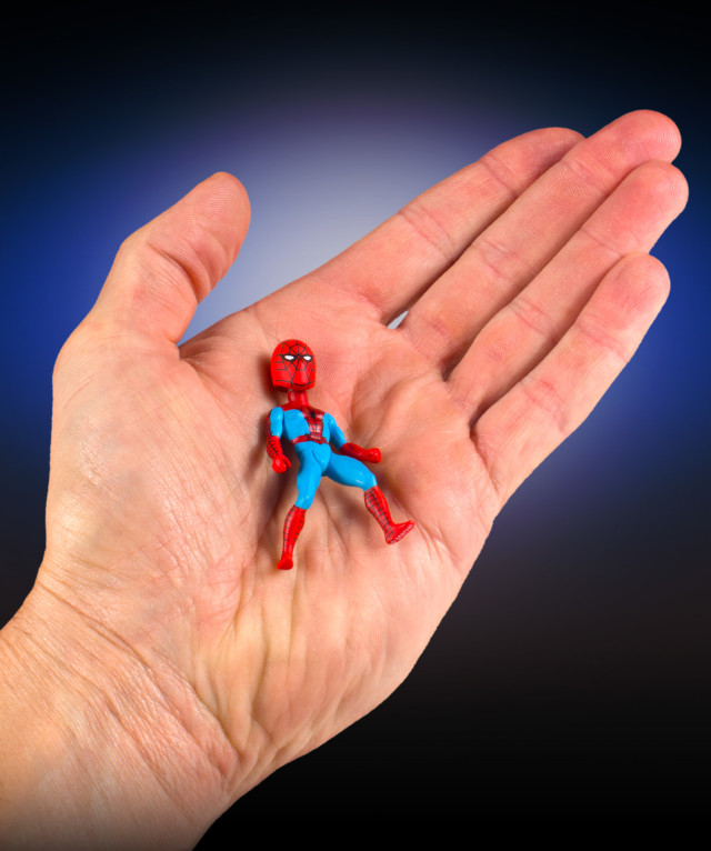Secret Wars Micro Bobbles Spider-Man Size Scale Photo