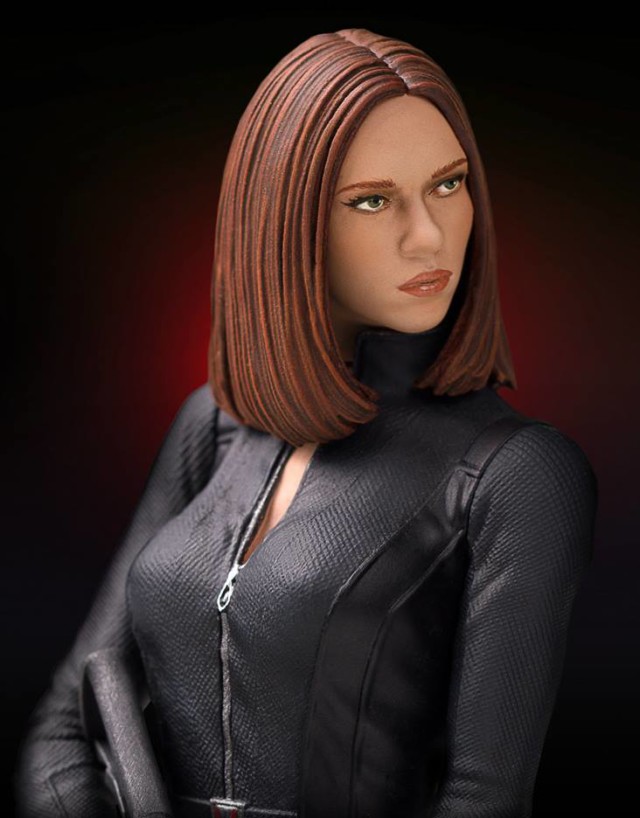 Close-Up of Scarlett Johansson Black Widow Statue Head