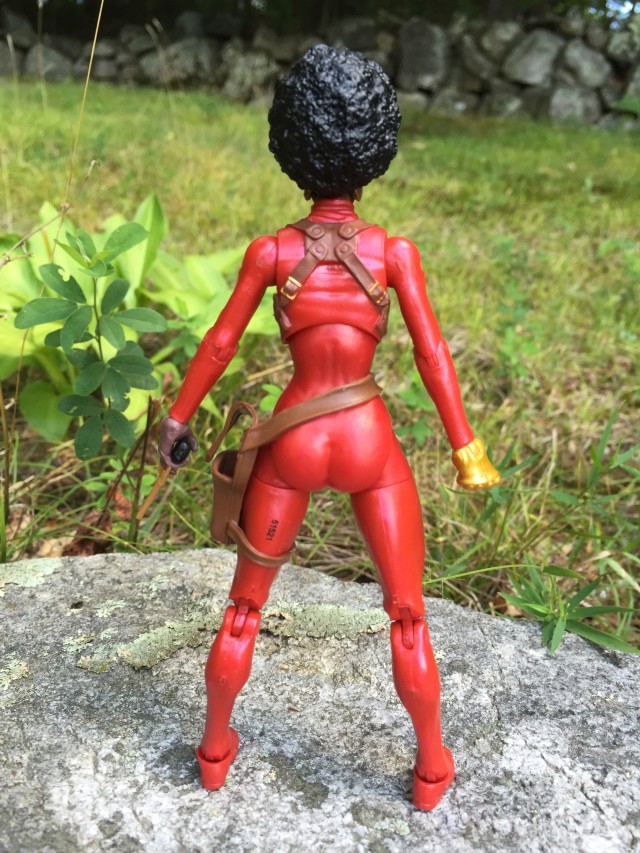 Back of Marvel Legends 6" Misty Knight Action Figure