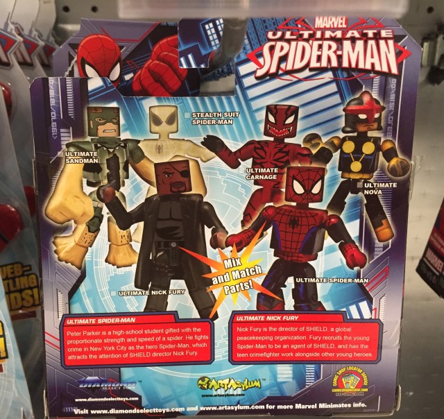 Ultimate Spider-Man Minimates Box Back Toys R Us Exclusive Series
