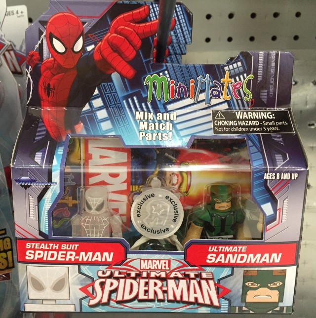 Toys R Us Exclusive Minimates Ultimate Sandman & Stealth Suit Spider-Man