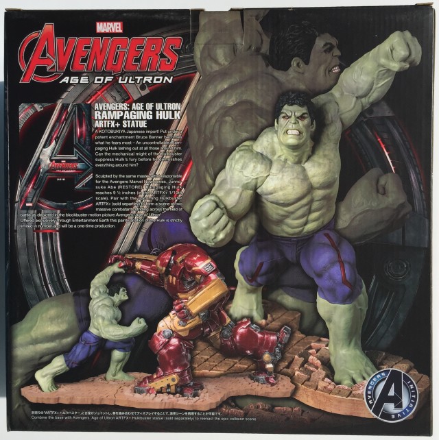 Exclusive Rampaging Hulk Kotobukiya Box Back