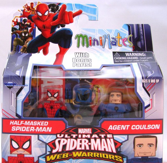 Marvel Minimates Agent Coulson and Half-Masked Spider-Man Figures