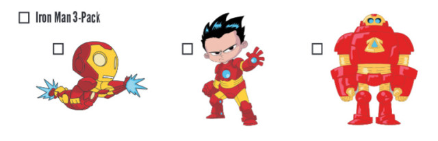 NYCC Marvel Iron Man Pins Skottie Young 3-Pack