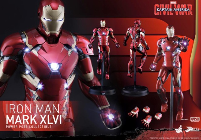 Captain America Civil War Hot Toys Iron Man Mark XLVI Figure and Accessories