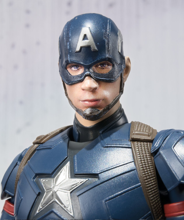 Close-Up of Bandai SH Figuarts Civil War Captain Ameria Figure Head