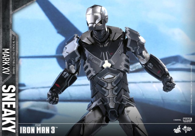 Close-Up of Iron Man Mark XV Sneaky Armor Hot Toys House Party Protocol Figure