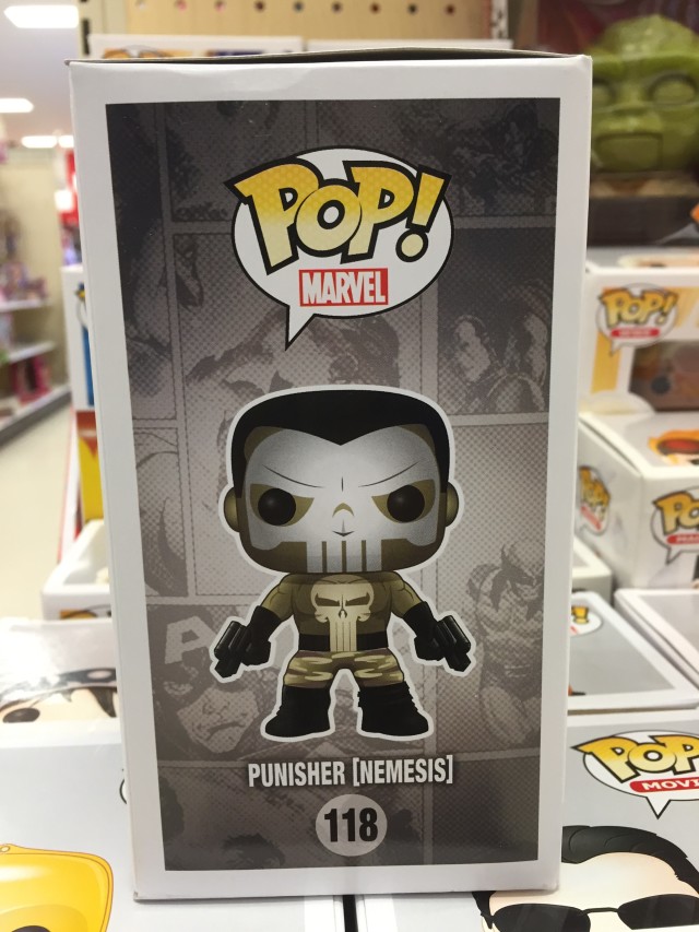 Side of Box Punisher (Nemesis) Funko Marvel POP Vinyls #118