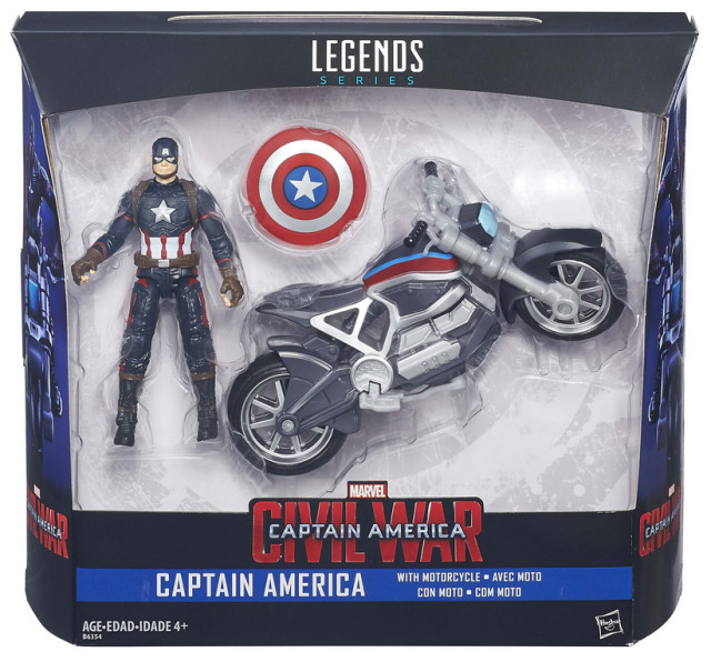 Marvel Legends Captain America with Motorcycle 4 Inch Figure Set