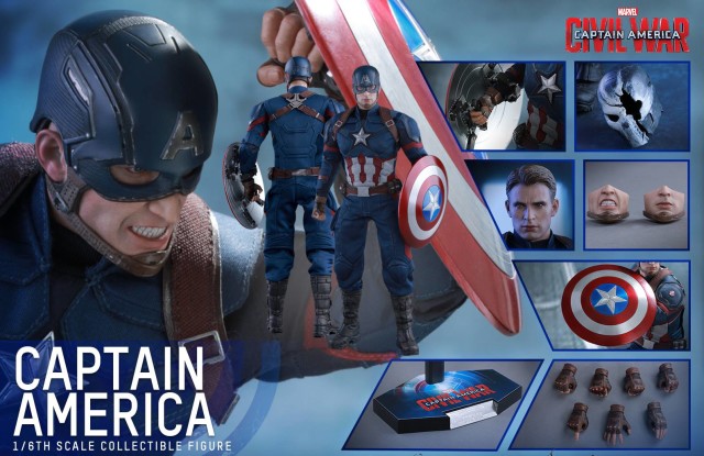 Hot Toys Civil War Captain America Figure and Accessories