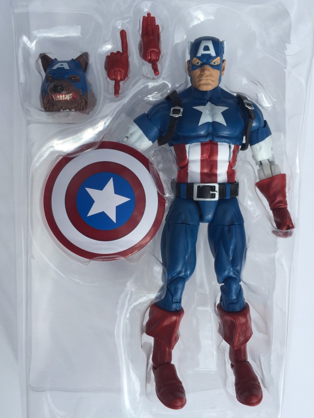 Hasbro Marvel Legends Captain America Figure with Wolf Head and Accessories