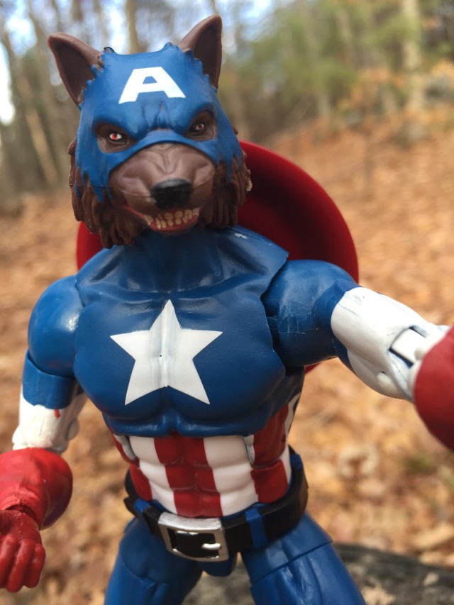 Close-Up of Captain America Marvel Legends Cap-Wolf Head