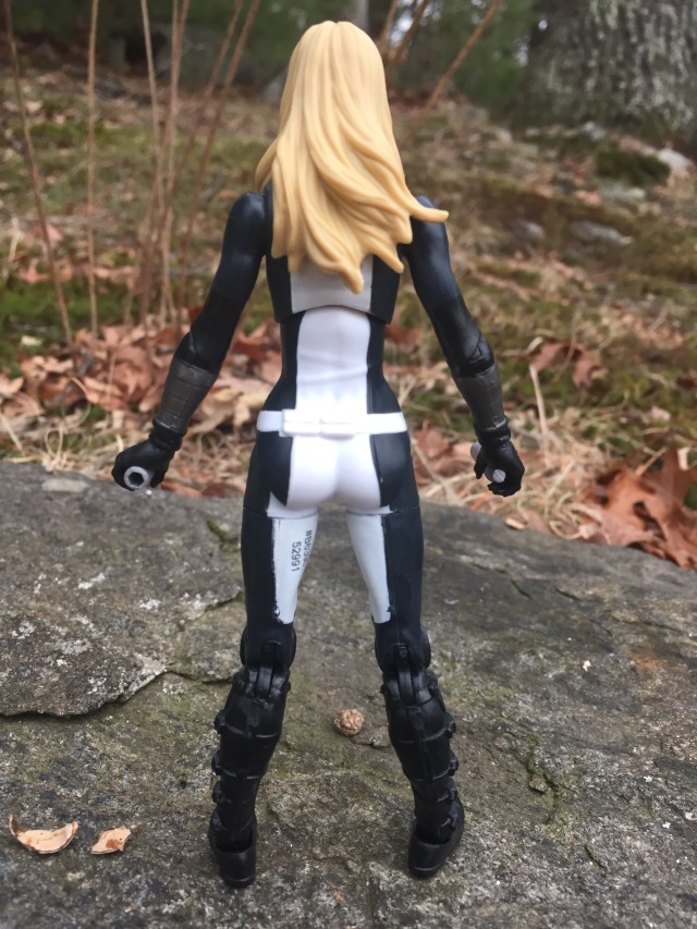 Back of Marvel Legends Mockingbird Action Figure