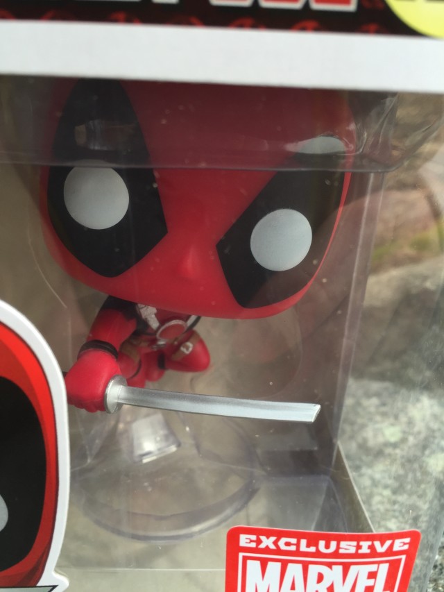 Close-Up of Leaping Deadpool POP Vinyl Figure Exclusive