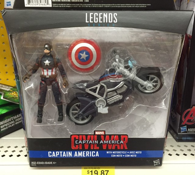 Hasbro Marvel Legends Civil War Captain America & Motorcycle Packaged