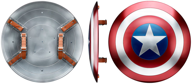 Bouclier Captain America Marvel Legends Captain America Shield Full Metal 1 à 1 Avengers 4 Zhenjin Shield Movie Edition Bouclier en Fer de Capitaine américain 47cm 