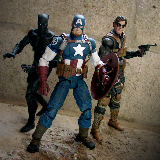 Marvel Select Black Panther Avenging Captain America Winter Soldier Figures