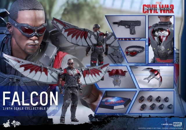 Civil War Hot Toys Falcon Sixth Scale Figure and Accessories