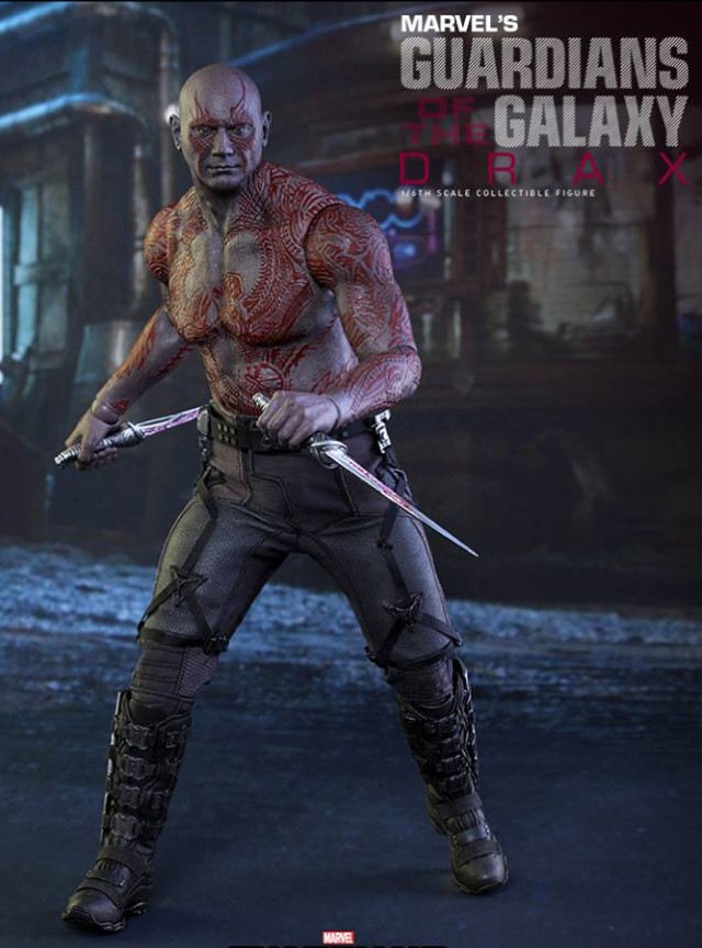 Drax Hot Toys Sixth Scale Figure Dual-Wielding Knives