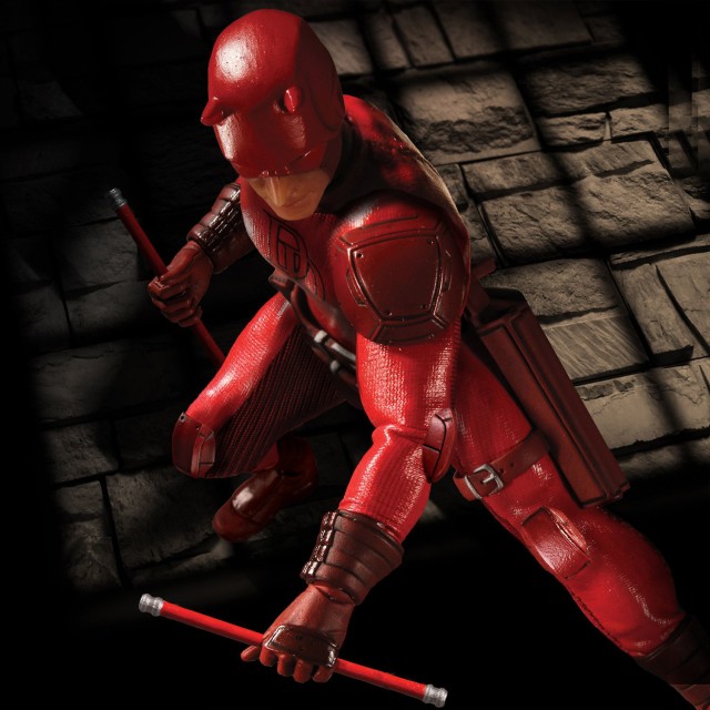 Mezco One 12 Collective Marvel Daredevil Figure with Billy Clubs