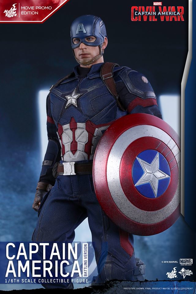 Civil War Movie Promo Captain America Battling Verison Hot Toys Sixth Scale Figure