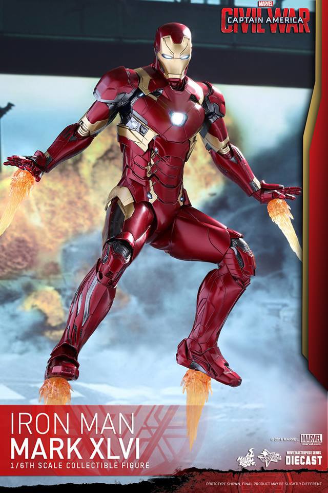 Die-Cast Iron Man Mark 46 Hot Toys Figure with Effects Pieces