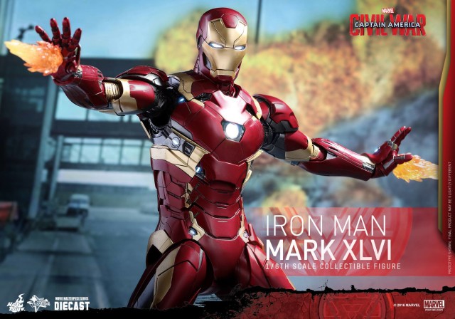 Hot Toys Civil War Iron Man Mark XLVI Die-Cast MMS Fire Effects