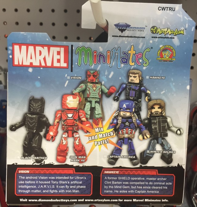TRU Exclusive Civil War Minimates Packaging Back Vision Hawkeye