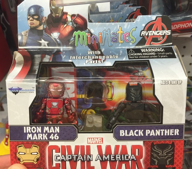 Marvel Minimates Black Panther & Iron Man Mark 46 Movie Figures