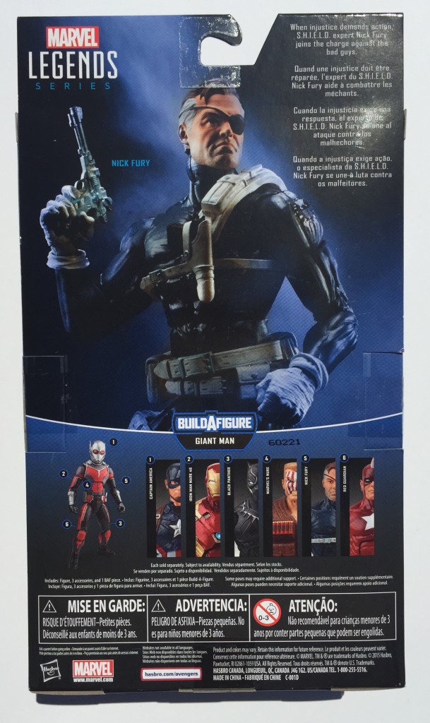 Back of Package Captain America Legends Nick Fury Figure