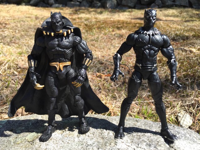 Comparison of Toybiz Marvel Legends Black Panther and Hasbro Civil War Figure