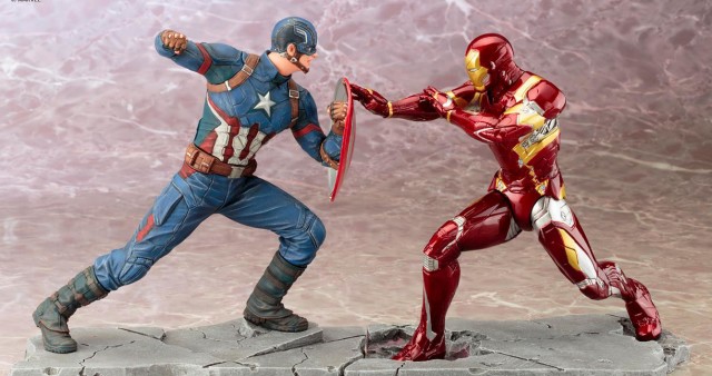 Kotobukiya Civil War Captain America vs. Iron Man ARTFX+ Statues