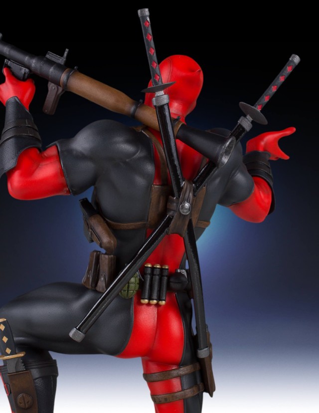 Back of Marvel Collectors Gallery Deadpool Statue