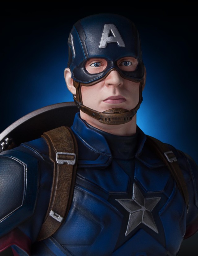 Close-Up of Civil War Captain America Gentle Giant Bust