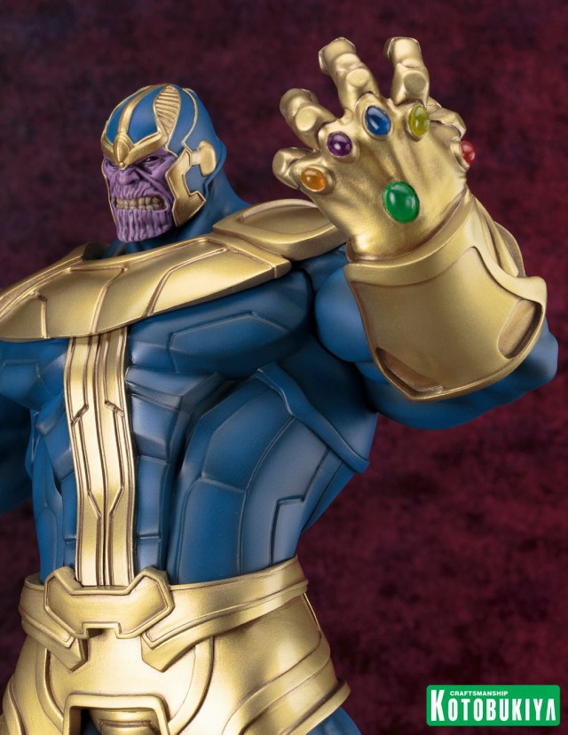 Kotobukiya Thanos Statue Infinity Gauntlet Close-Up