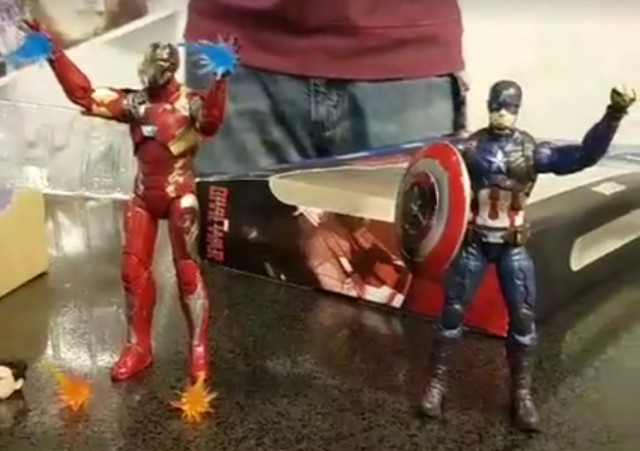 Marvel Legends Battle Damaged Iron Man and Captain America Civil War Figures