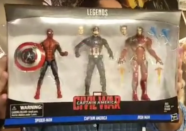 Marvel Legends Civil War Three Pack Spider-Man Packaged
