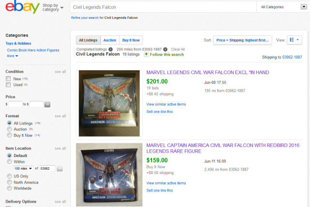 Marvel Legends Civil War Falcon Figure Completed Ebay Auctions